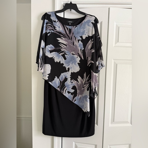 Ronni Nicole Dresses & Skirts - Ronni Nicole Black Dress with Blue Floral Design